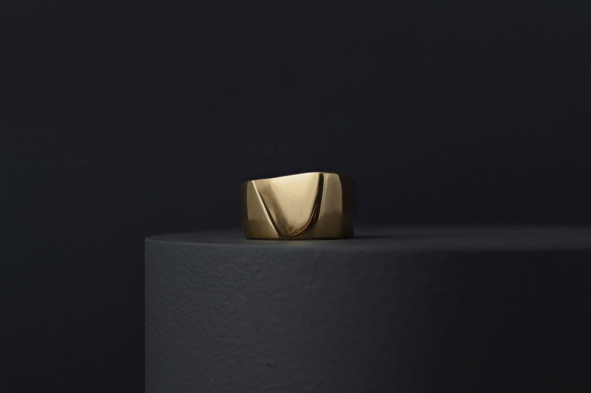 Textured Wavy Bronze Ring
