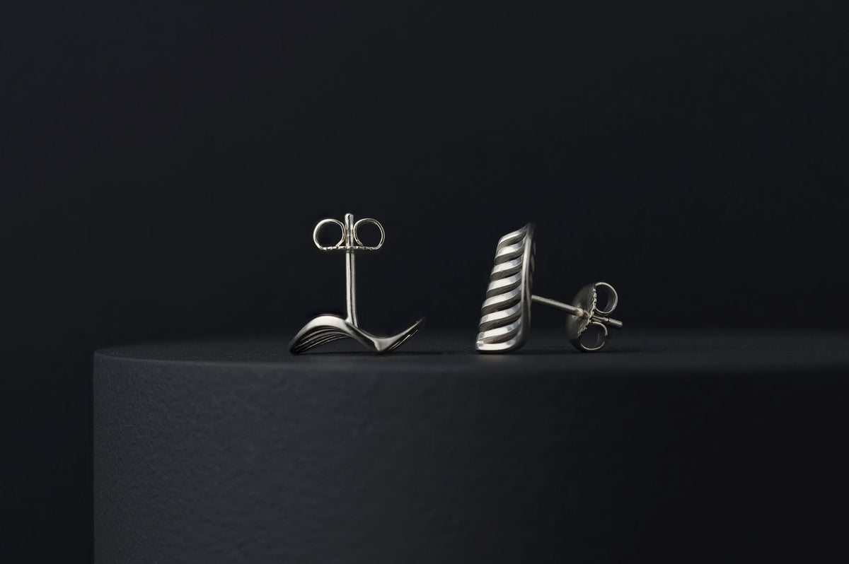 Sterling Silver Wavy Stud Earrings