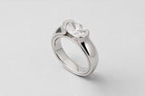 OVAL DIAMOND SOLITAIRE | 19K WHITE GOLD