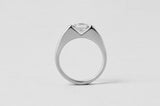 EMERALD CUT DIAMOND RING | 19K WHITE GOLD