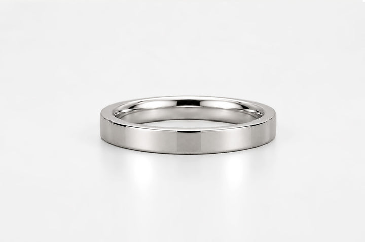 MODERN WEDDING BAND | 19K WHITE GOLD