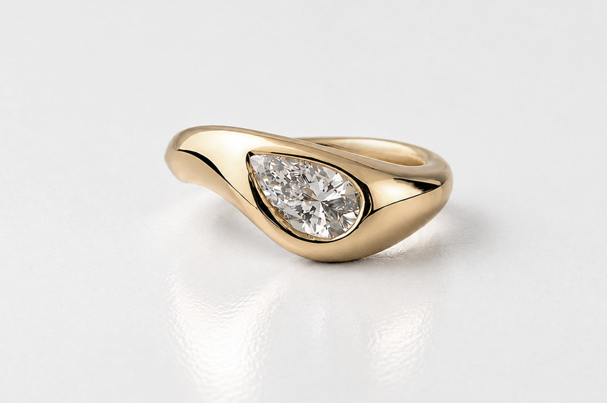PEAR DIAMOND SOLITAIRE | YELLOW GOLD