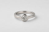 BEZEL SET DIAMOND SOLITAIRE RING | 19K WHITE GOLD