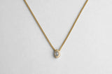Simple Gold and Diamond Pebble Necklace