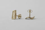 Gold Earrings with Wavy Design